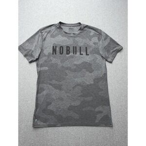 NOBULL Shirt Mens Large Gray Camo Short Sleeve Performance Athletic Training Tee